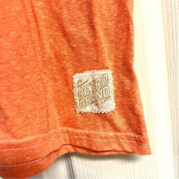 NWT Retro Brand Comfort Tri-Blend Unisex Streaky Orange Tee size M - Picture 4 of 9
